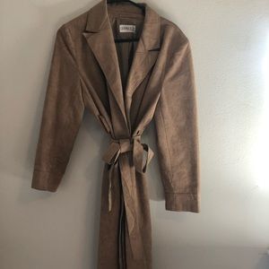 Faux Suede trench coat